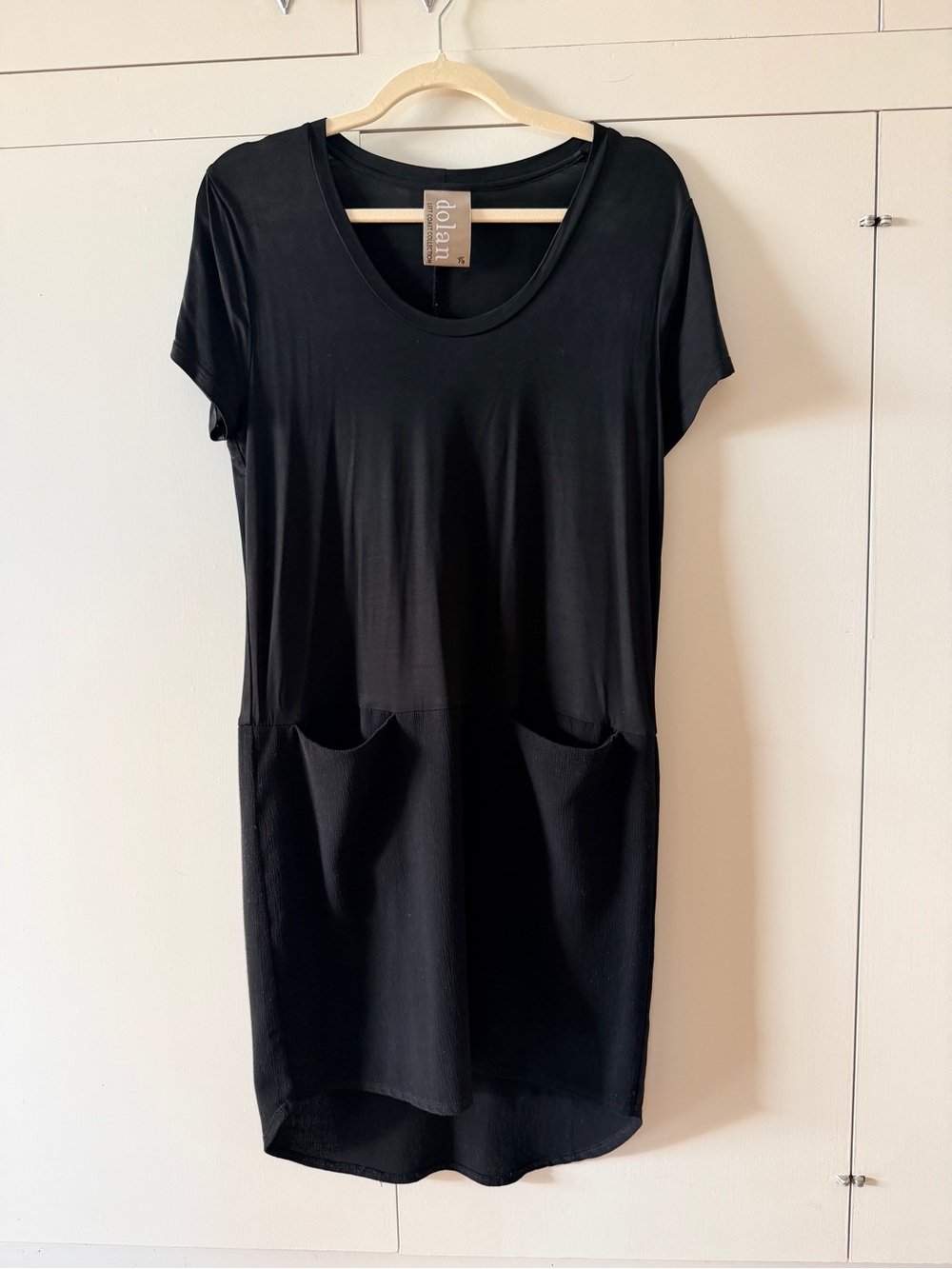 dolan Black Midi Pocket Tee Dress